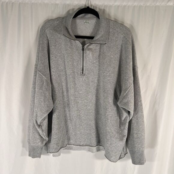 Aerie Sweaters - Aerie Sweater Women's Large Grey 1/4 Zip Turtleneck Long Sleeve Pullover